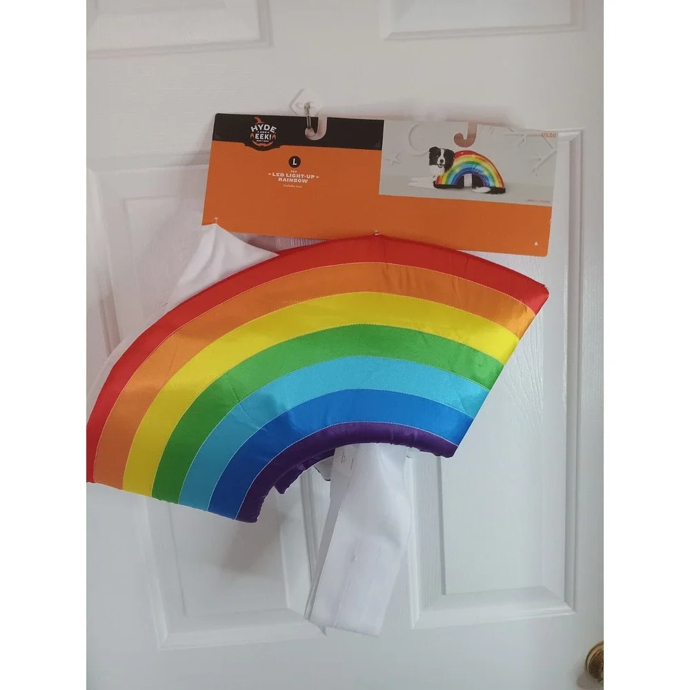 Hyde & Eek LED Light Up Rainbow Pet Dog Halloween Costume Size L‎ up to 80 lbs